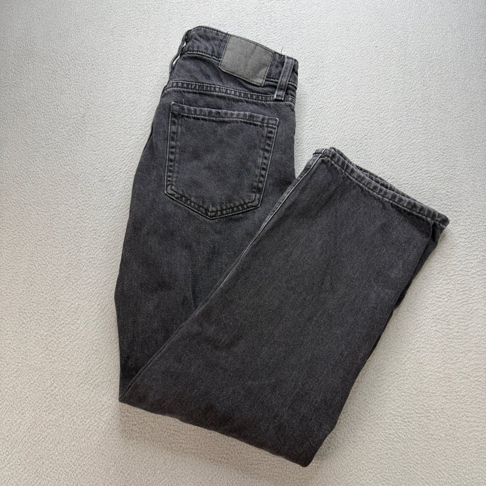 Aeropostale Low Rise Baggy Jeans Womens 000 Short Black Cotton Distressed Denim
